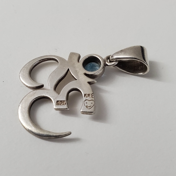 Sterling Silver 925 Om Topaz Pendant - Picture 2 of 3